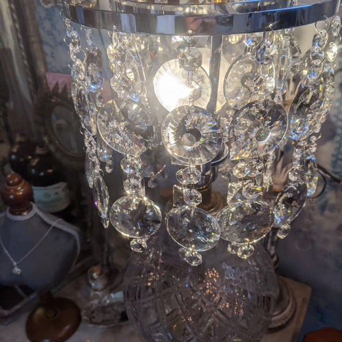 美品　ガラス　シャンデリアランプ　アンティークランプ 美品ガラスシャンデリアランプアンティークランプ