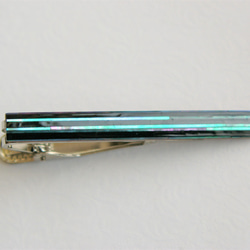 漆工芸　螺鈿ネクタイピン　シンプルストライプ 2枚目の画像