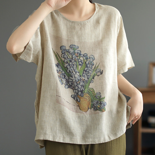 美品 プラージュ リネンオーバーサイズシャツ 麻100% ゆったり