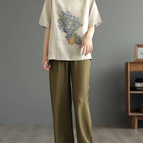 美品 プラージュ リネンオーバーサイズシャツ 麻100% ゆったり