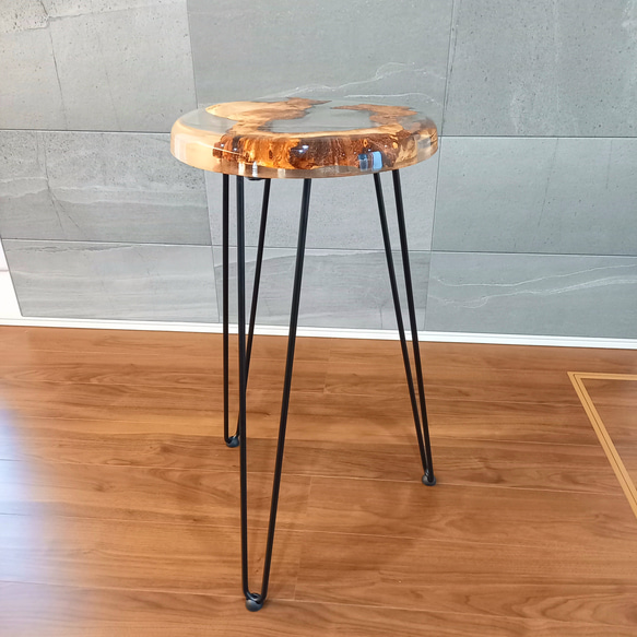 レジンサイドテーブル 樺 瘤 【公式通販】