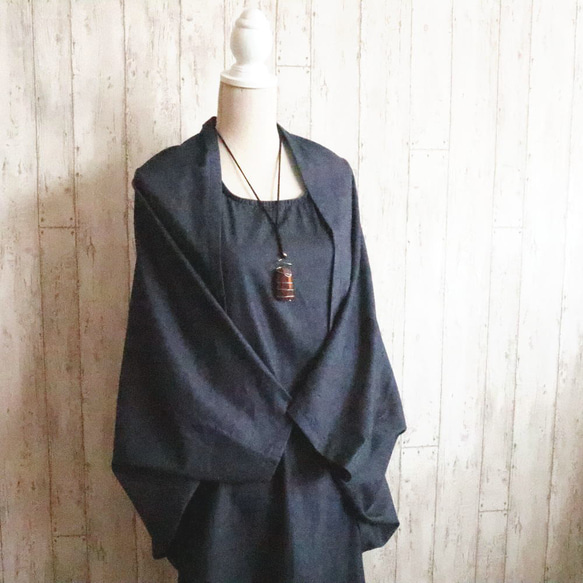 [適用於 M 至 5L] 時尚方便的條紋短上衣套裝❣ 3way 短上衣和吊帶背心裙套裝 Made in Japan 第16張的照片