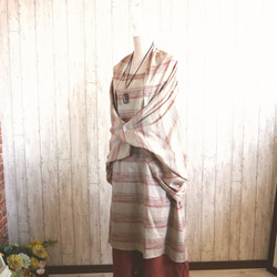 [適用於 M 至 5L] 時尚方便的條紋短上衣套裝❣ 3way 短上衣和吊帶背心裙套裝 Made in Japan 第3張的照片