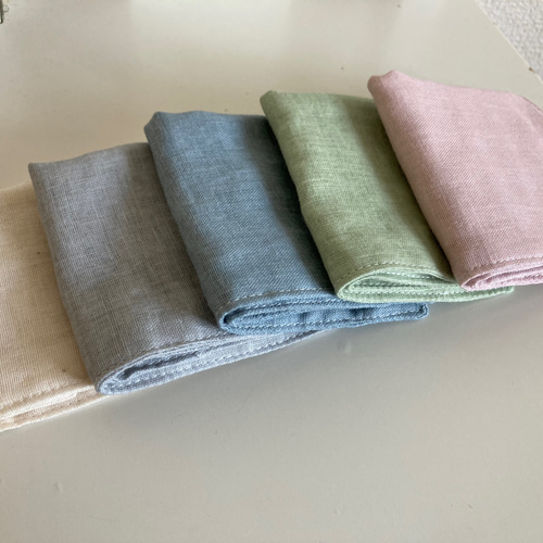 受注製作※送料無料】ハンドメイド ガーゼハンカチ 16×16 無地 くすみ