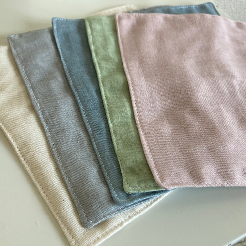受注製作※送料無料】ハンドメイド ガーゼハンカチ 16×16 無地 くすみ