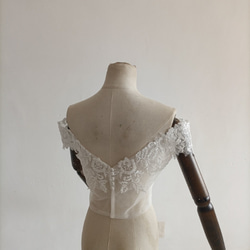 免運費！ ！美容產品！女性框架蕾絲袖頂部覆蓋鈕扣婚禮 第7張的照片