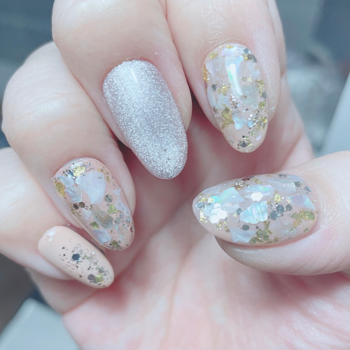 ネイルチップ20セット サイズ採寸不要！20枚セットネイルチップ！ マグネットカラー 春カラー