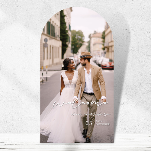 アーチ型 ウェルカムボード【等身大ビッグパネル】 l 高画質化無料 l