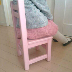 【受注製作】ピンクベージュ キッズチェア 子供椅子 ぬいぐるみ用椅子 ドール用椅子 くすみピンク 9枚目の画像