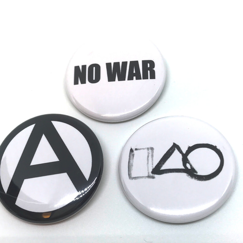 NO WAR アナーキー ZEN 缶バッジ 3個セット 仙厓 PUNK パンク
