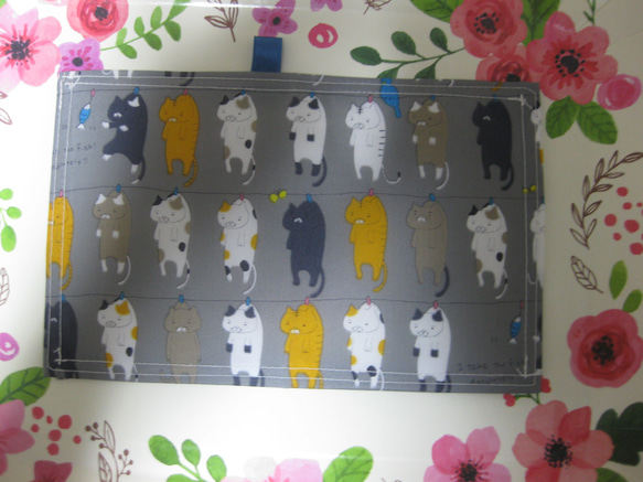 洗濯猫さん（ナイロン生地）超薄型カードケース　6枚収納　お財布用　診察券入れ　　 5枚目の画像