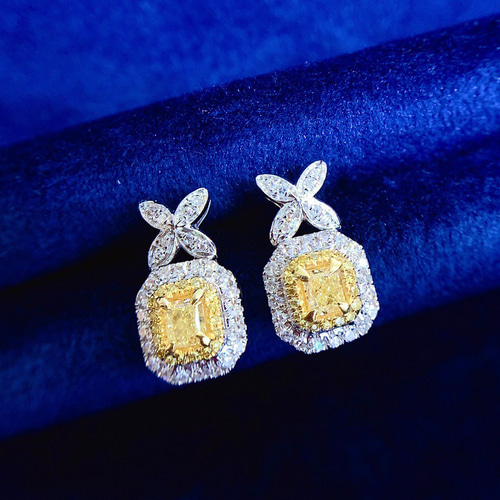 ピアス 天然イエローダイヤモンド K18 合計0.5ct 指輪・リング CHIC 