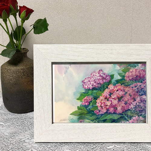 花の絵 花の絵ハガキ3枚組「紫陽花 群生」 イラスト アトリエライジュ 通販