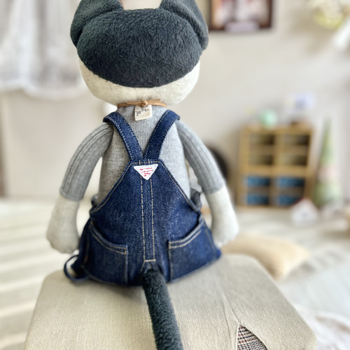 単品》【デニムオーバーオール❗️】靴下ぬいぐるみ ぬいぐるみ