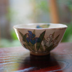 ご飯茶碗　菖蒲　陶器　京焼・清水焼　（サイズが選べます）　 7枚目の画像