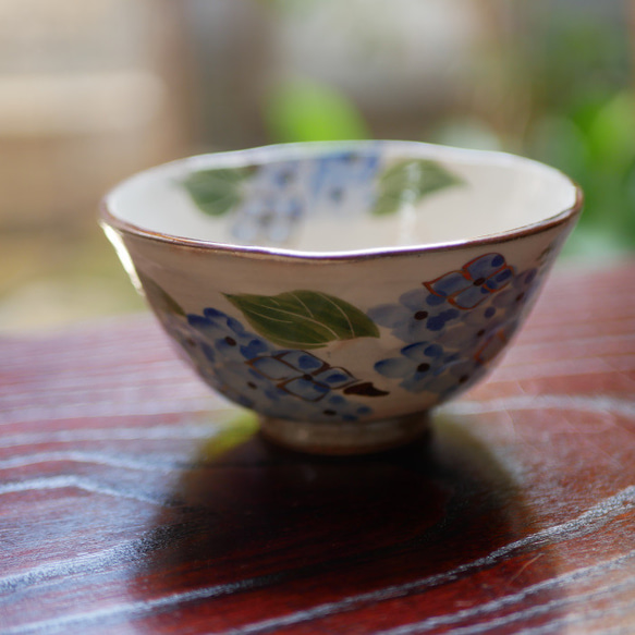 ご飯茶碗　紫陽花　陶器　京焼・清水焼　（サイズが選べます）　 7枚目の画像