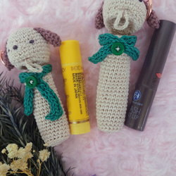 【送料無料】わんちゃん　リップケース バックチャーム 4枚目の画像