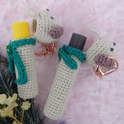 【送料無料】わんちゃん　リップケース バックチャーム 3枚目の画像