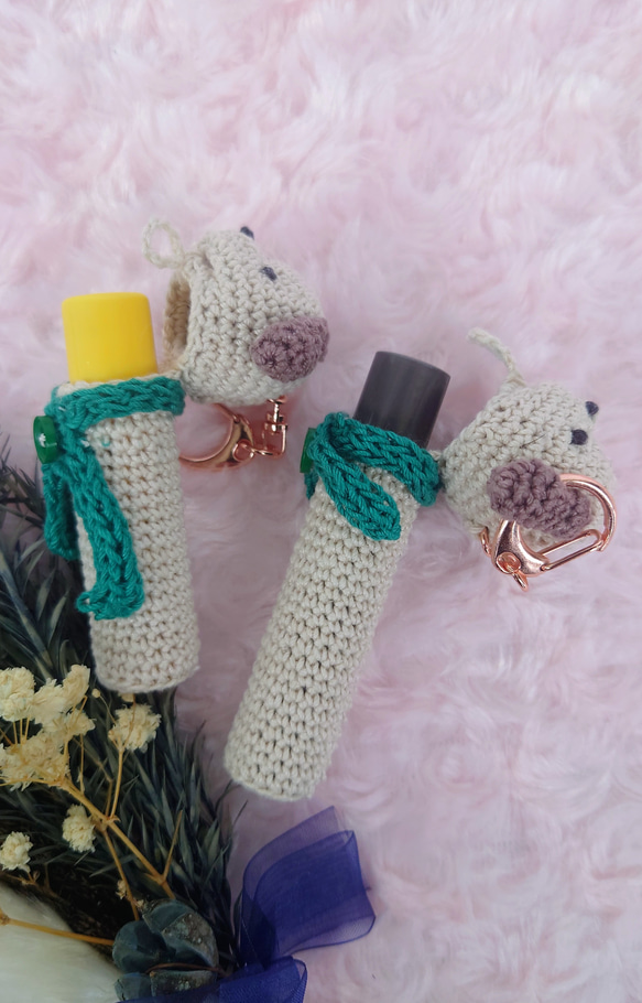 【送料無料】わんちゃん　リップケース バックチャーム 3枚目の画像