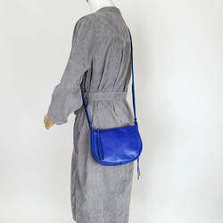 本革の2wayバッグ　ポシェットとハンドバッグ(blue) 2枚目の画像