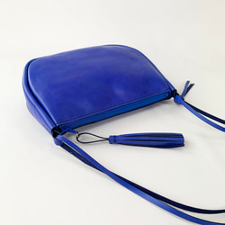 本革の2wayバッグ　ポシェットとハンドバッグ(blue) 7枚目の画像
