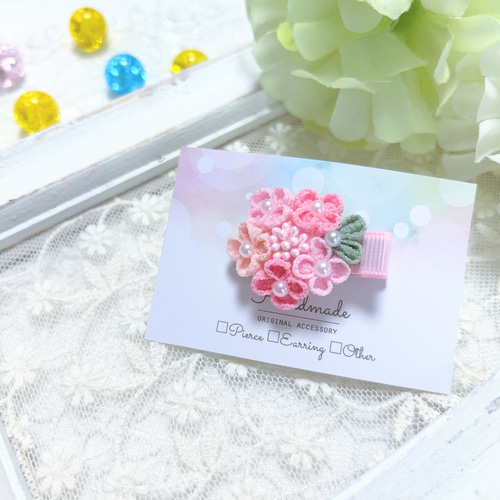 つまみ細工＊あじさいの髪飾り＊パッチンピン/クリップ/ヘアバンド