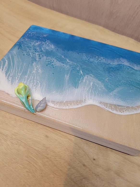 海を感じるインテリア　レジン　 オーシャンアートミニパネル　NO.4 6枚目の画像