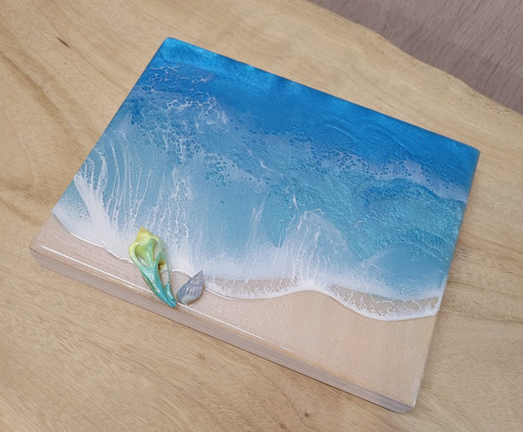 海を感じるインテリア　レジン　 オーシャンアートミニパネル　NO.4 2枚目の画像