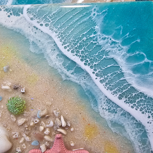 海を感じるインテリア 海 レジン オーシャンアートミニパネル シェル