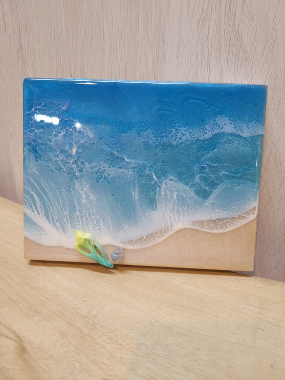 海を感じるインテリア　レジン　 オーシャンアートミニパネル　NO.4 7枚目の画像