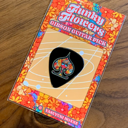 カスタムギブソンギターピック（Funky Flowers) 1枚目の画像