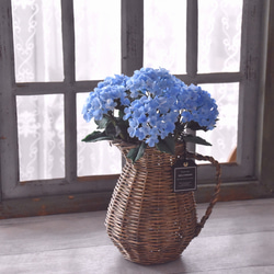 ◆粘土のお花◆ 紫陽花　ライトブルー　柳フラワーピッチャーに飾って…A795 10枚目の画像