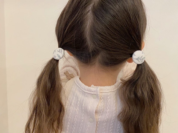 【女の子のヘアアクセサリーセット】ベージュチェック 10枚目の画像