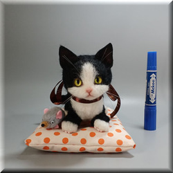 羊毛フェルト 猫 ハチワレ猫ちゃん はちわれ ねこ ネコ 猫