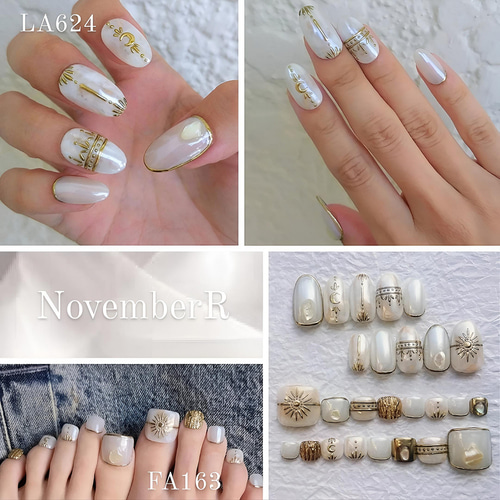 FA163⭐ちゅるんボヘミアンフットネイルチップ ネイルチップ（つけ爪