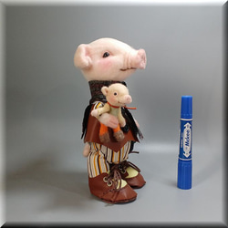羊毛フェルト　豚　立ち豚さん　ぶた　ブタ　豚フィギュア 7枚目の画像