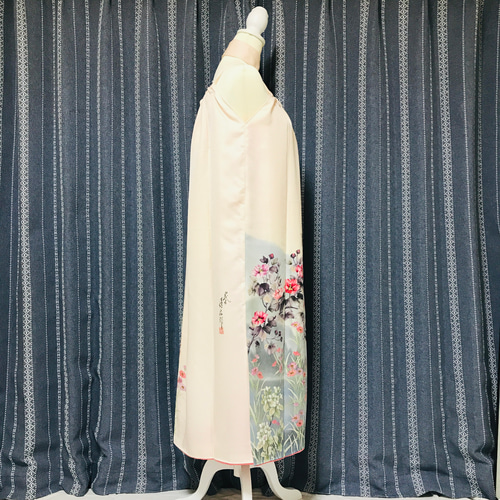 正絹】着物リメイク 色留袖ドレス&ショールのセット／キャミ