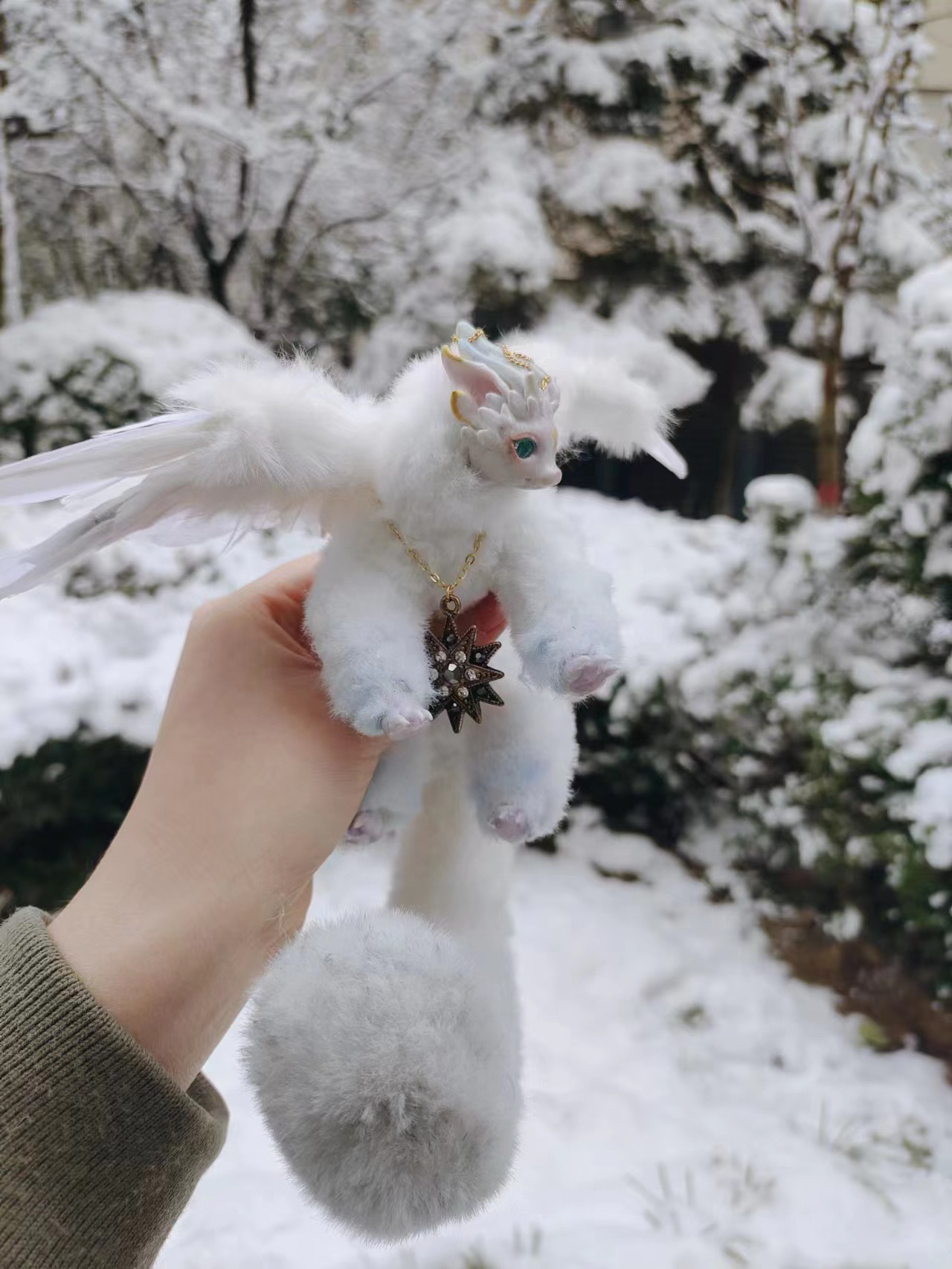 デネブ 幻獣星龍アートドール　ぬいぐるみ琉球蓄光ガラスドラゴン デネブ 幻獣星龍アートドール ぬいぐるみ琉球蓄光ガラスドラゴン