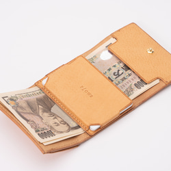 小さい三つ折りマネークリップ dritto 3　最小級の三つ折り財布 5枚目の画像