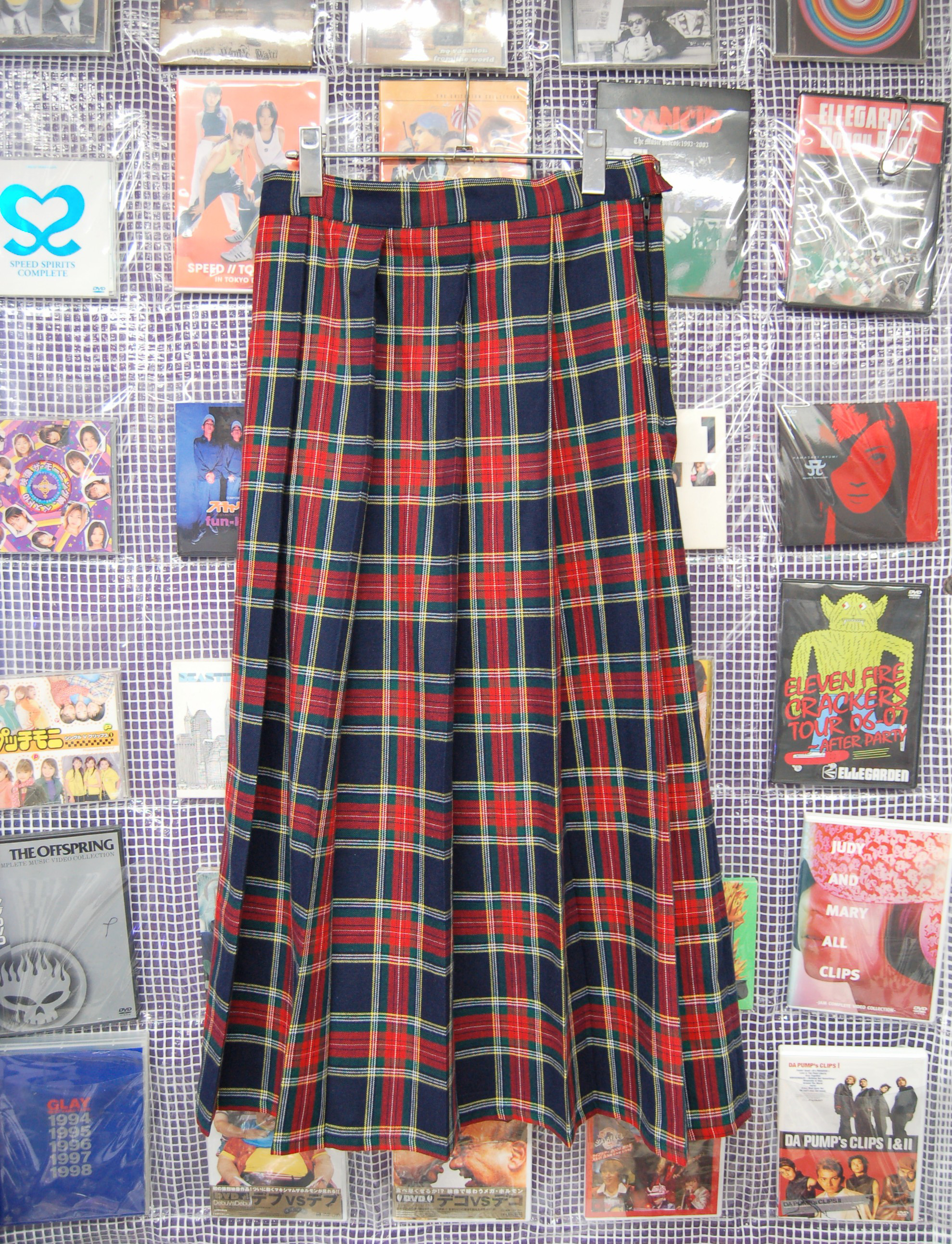 タータンチェック　コットン　プリーツロングスカート:ネイビー 4,810円