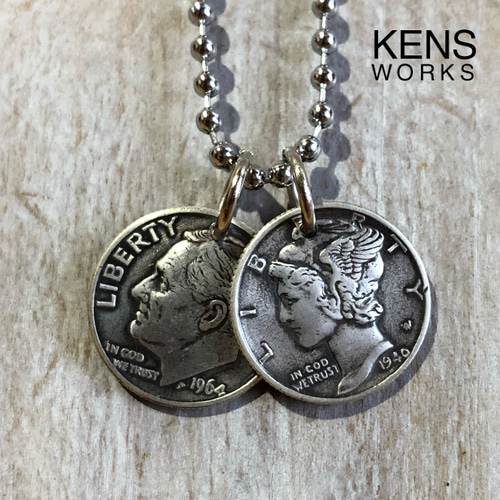 USAビンテージ1ダイム銀貨 ネックレス ネックレス・ペンダント KENS 