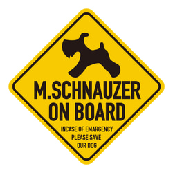 ステッカー"M.SCHNAUZER ON BOARD"★イエロー 1枚目の画像