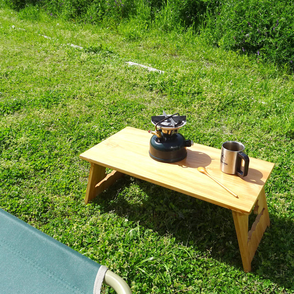 ソロキャンプ用テーブル 富士山が見えるテーブル 折り畳み式 パソコン