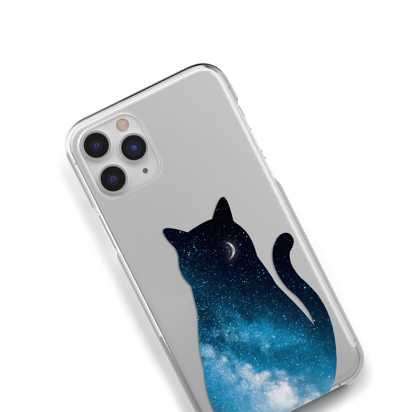 猫にうつる天の川　iPhoneケース クリアケース iPhoneケース iPhone14 iPhone13 他機種対応 4枚目の画像