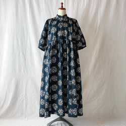 女士梅花連衣裙（三分袖）：長120cm（南十字繡球：藏青色） 第8張的照片