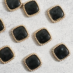 10個♡カボション ブラック カラフル ゴールド レジン ホログラム