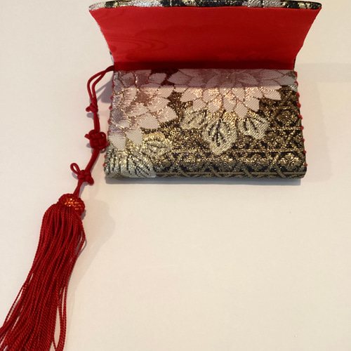 限定セール【正絹】 花嫁懐剣　 筥迫 　伊達襟　3点　ブラック&ゴールド 正絹】 花嫁 懐剣 筥迫 伊達襟 3点 ブラック&ゴールド 1点物 はこせこ