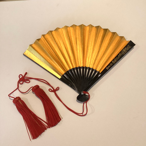 正絹】 花嫁 懐剣 筥迫 伊達襟 3点 ブラック&ゴールド 1点物 はこせこ