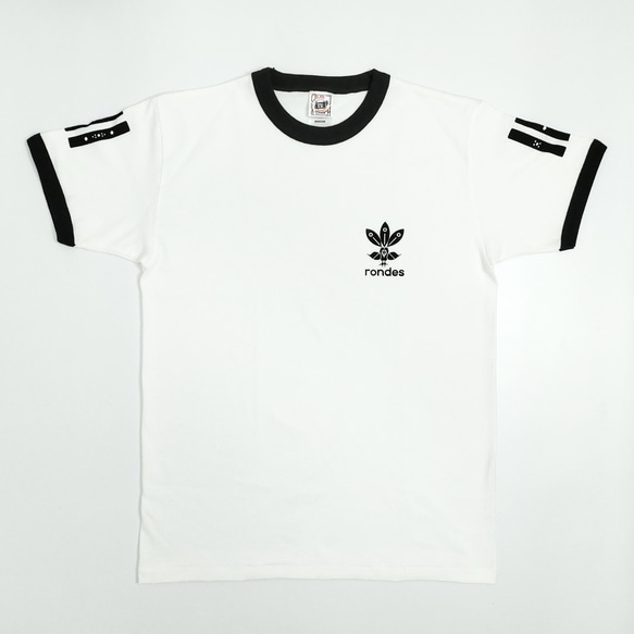 【麻雀Tシャツ】The ロンT（白／リンガー半袖） 2枚目の画像