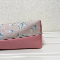 【Mサイズミニトートバッグ】ふんわり桜と帆布/チェリーピンク 3枚目の画像